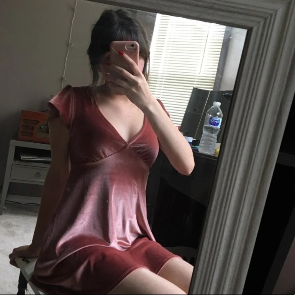 Urban Outfitters Pink Velvet Dress